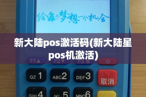 新大陆pos激活码(新大陆星pos机激活)