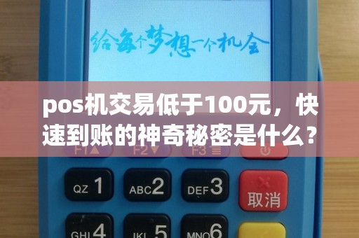 pos机交易低于100元，快速到账的神奇秘密是什么？！