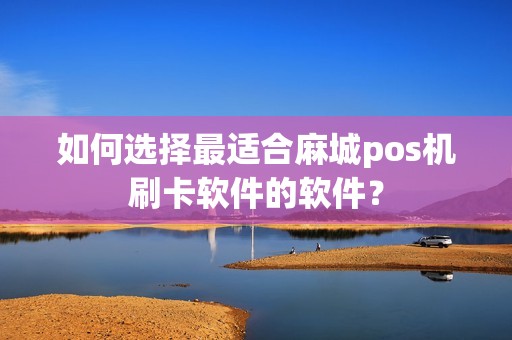 如何选择最适合麻城pos机刷卡软件的软件？