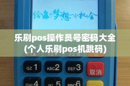 乐刷pos操作员号密码大全(个人乐刷pos机跳码)