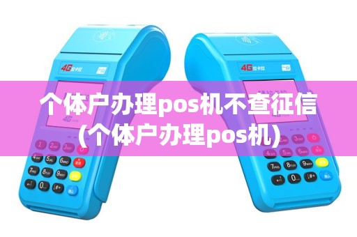 个体户办理pos机不查征信(个体户办理pos机)