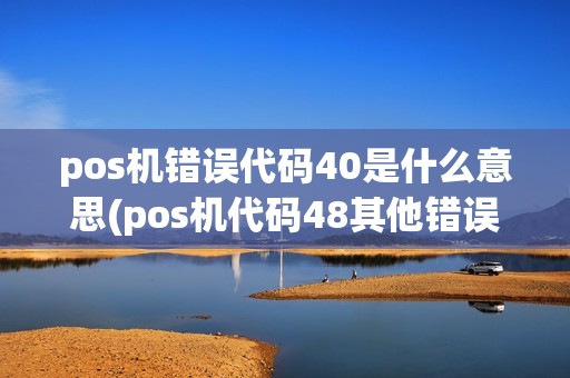pos机错误代码40是什么意思(pos机代码48其他错误)