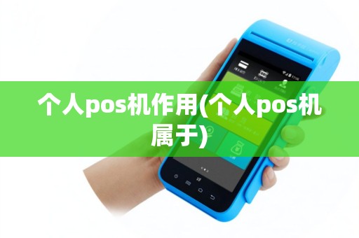个人pos机作用(个人pos机属于)